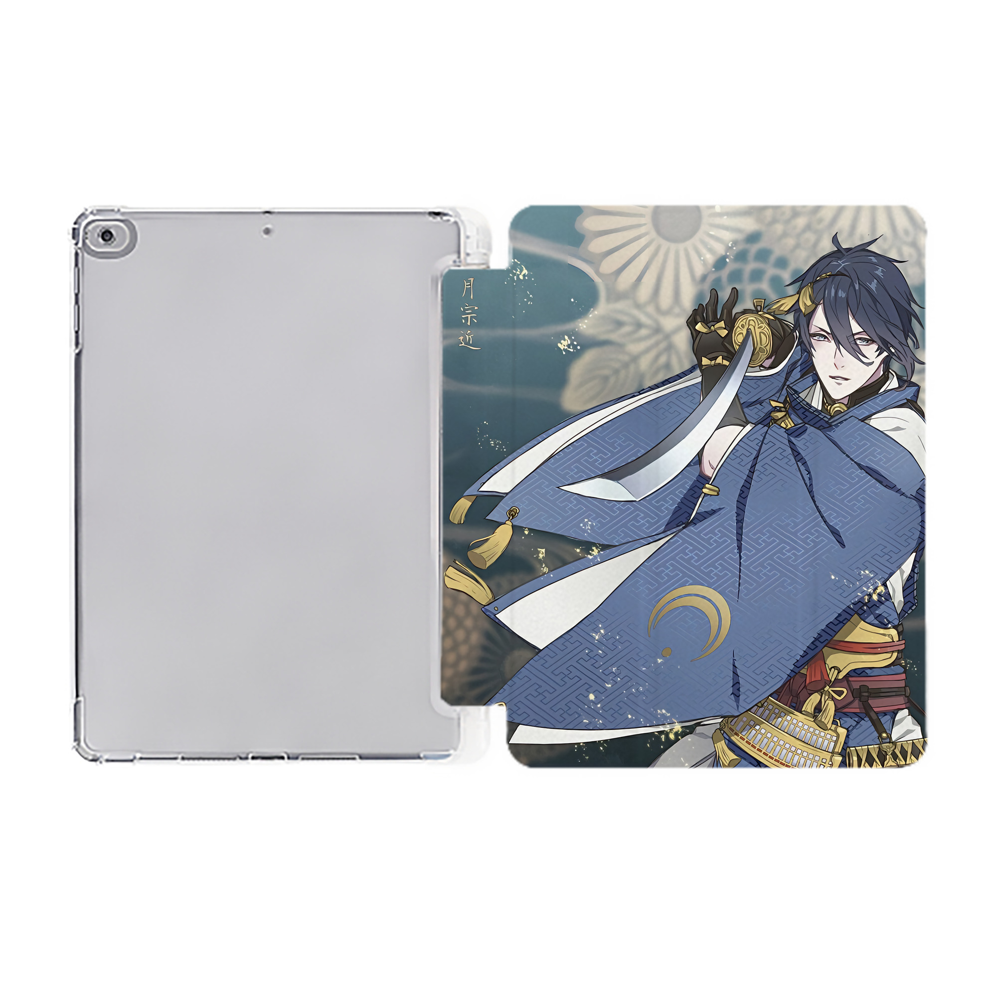 （画像用） 刀剣乱舞 Touken Ranbu IPad ケース ペン収納付き 三つ折りスタンド PUレザー×シリコン 対応機種9.5/10.5/10.9インチ